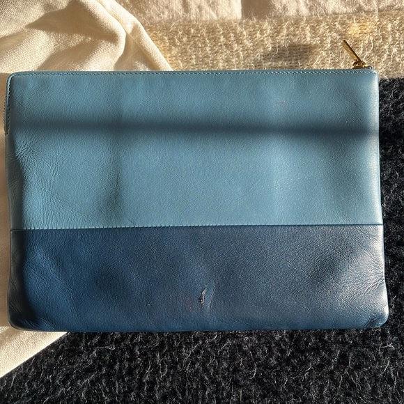 Celine bi-color clutch (navy and light blue) minor scratch and scuff on back! - Picture 5 of 16